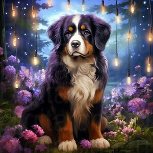 Berner sennenhund png sublimering digital design nedladdning kransskylt vindspinnare skärbräda bild