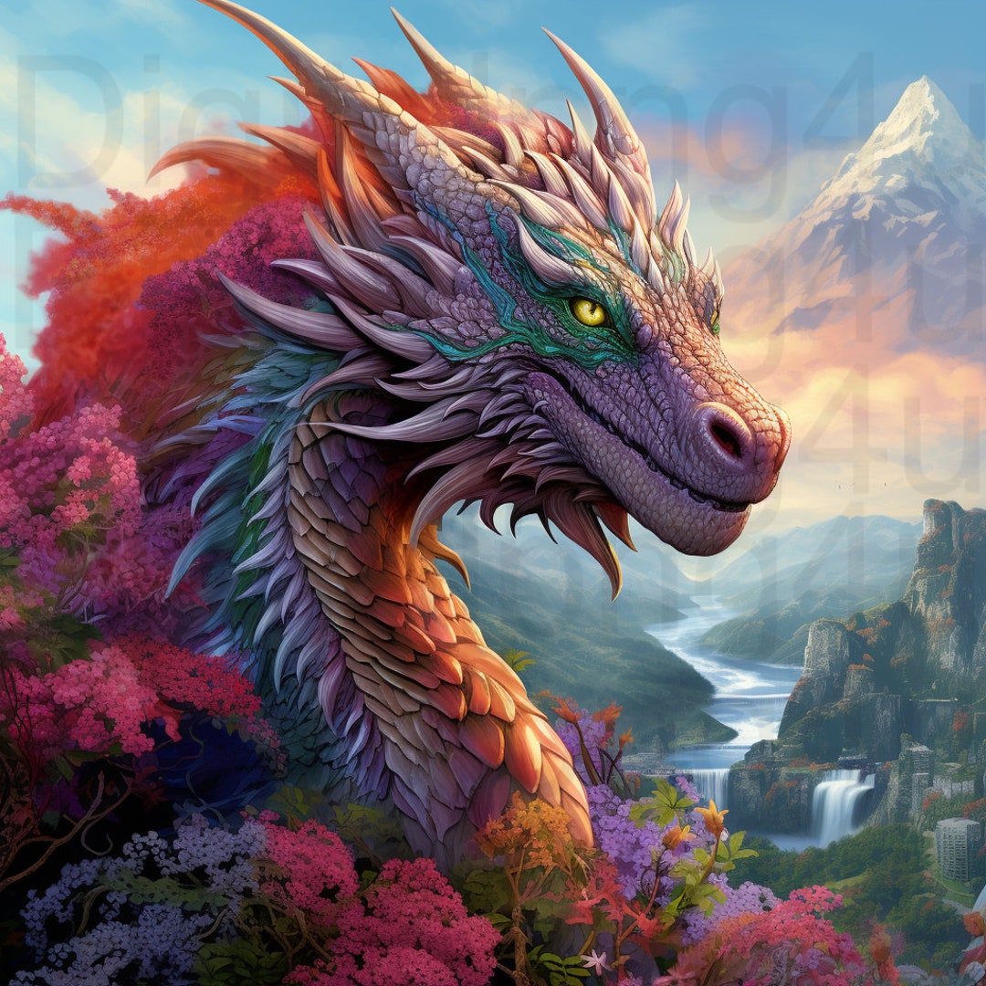 Dragon Colorful Png Sublimation Digital Design Download - Etsy