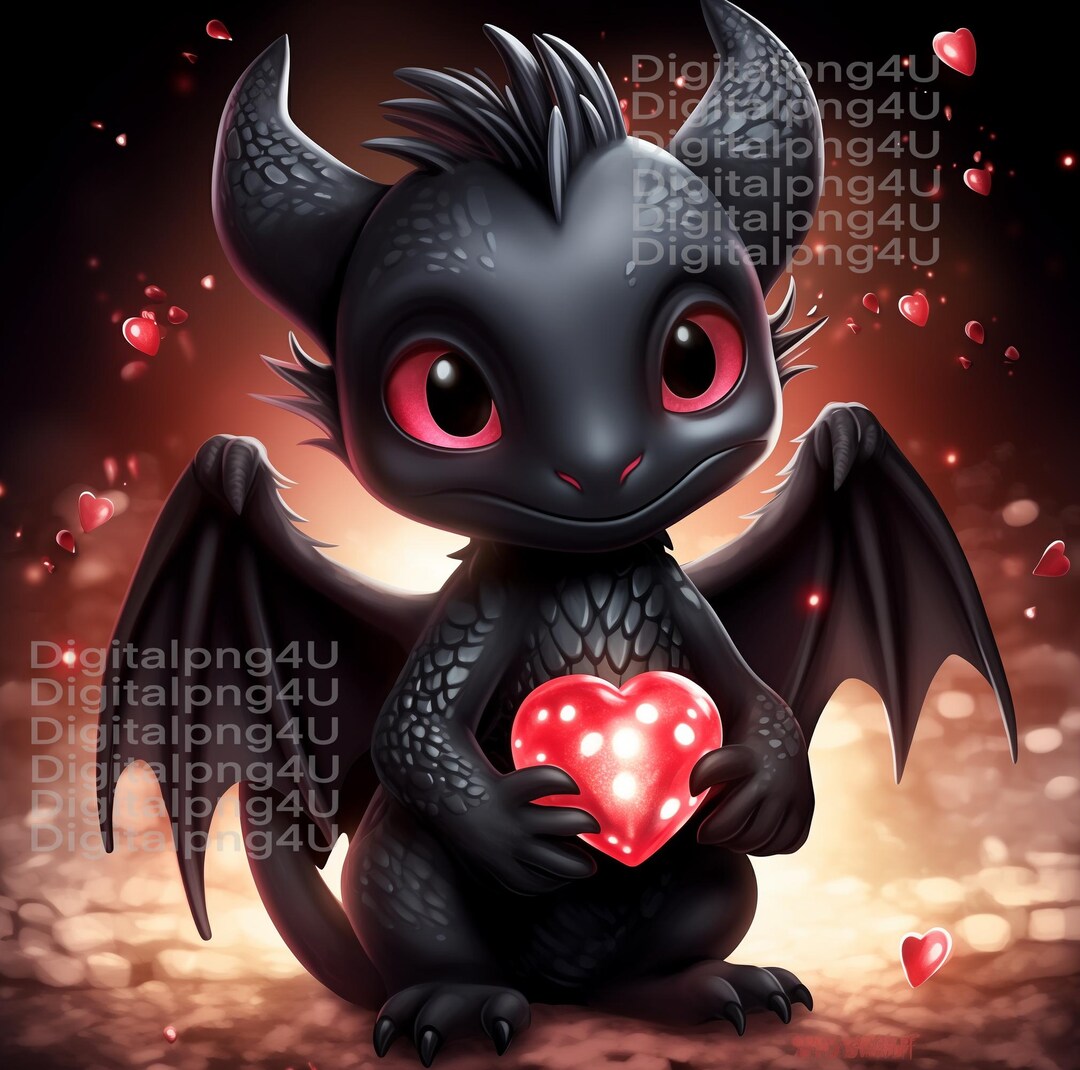 Dragon Valentine Png Cute Baby Dragon Sublimation DIGITAL DESIGN ...