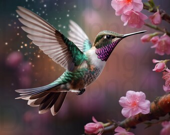 Hummingbird and flowers png sublimation digital design download wreath sign wind spinner cutting board shadow box image