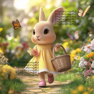 bunny cute Easter bunny spring PNG sublimation digital design download wreath sign wind spinner cutting board tumbler image