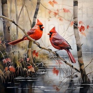 Cardinals pond lake png sublimation digital design download wreath sign wind spinner cutting board