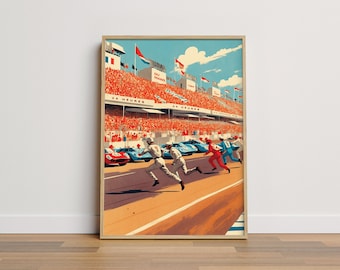 Le Mans 1964 Car Race Poster: Retro Sports Car Art (Digital Download)