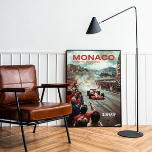 Monaco Grand Prix Print, Vintage Wall Art, Car Race Poster, 1999 Grand ...