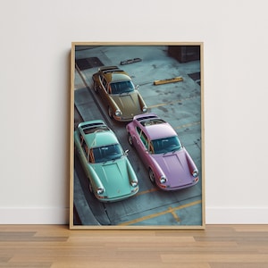 Porsche poster, Porsche 911 poster, Vintage porsche poster, Porsche artwork, Vintage porsche poster, classic car, Porsche 911, Porsch