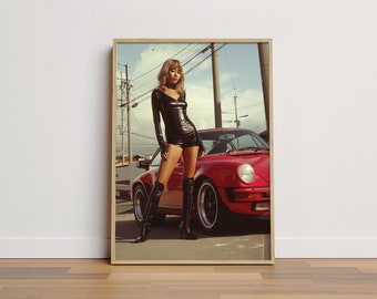 Vintage Porsche 911 Poster: Retro Car Art Print (Digital Download)
