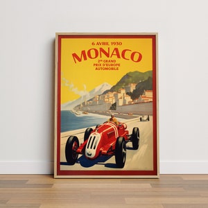 Monaco Grand Prix Print, Vintage Wall Art, Car Race Poster, 1930 Grand Prix Print, Retro Art, DIGITAL DOWNLOAD, PRINTABLE Art Large Wall Art
