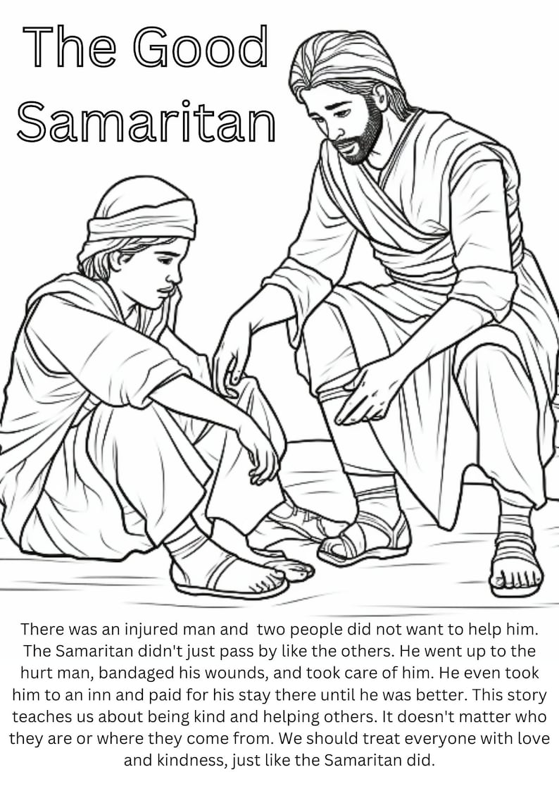 Kids Printable Colouring Sheets Bible Parables - Etsy