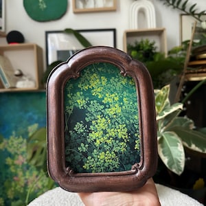 Framed Gouache Floral Painting: Vintage Botanical Wall Art