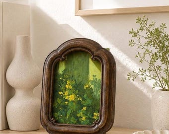 Framed Floral Gouache Painting, Vintage Botanical Still Life Wall Art