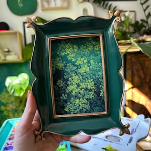 Framed Daisy Gouache Painting: Vintage Cottagecore Floral Art