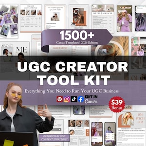 UGC Ersteller Canva Toolkit, 1500+ Vorlagen (Digitaler Download)