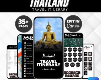 Thailand Travel Itinerary Template: Printable Trip Planner (Digital Download)