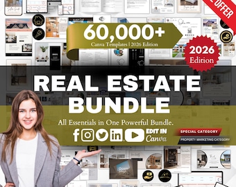 Real Estate Marketing Templates, Flyers, Social Media (Digital Download)