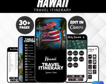 Mall för resplan för Hawaii: Utskrivbar semesterplanerare (digital nedladdning)