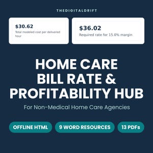 Non-Medical Home Care Pricing and Profitability Calculator, Offline HTML Hub with Word Forms & PDFs