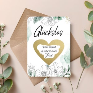 Rubbelkarten Gutschein zum selber Beschriften | -Glücklos - | Rubbellose für eigenen Text | Geburtstag Hochzeit
