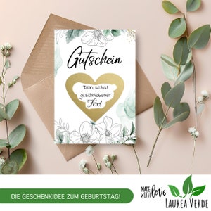 Rubbelkarten Gutschein zum selber Beschriften | -Gutschein - | Rubbellose für eigenen Text | Geburtstag Hochzeit