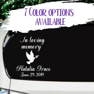 Custom In Loving Memory Memorial Decal Car Sticker, Personalized Car Decal for Women, Always in My Heart, Miscarriage, Loss, Infant Loss