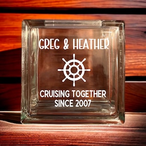 Custom Cruise Card Holder, Bank, Vacation Sand Collector, Glass Block Cruise Card Holder Cruise Personalized Home Decor for Cruise Lovers