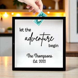 Travel Shadow Box, Custom Vacation Keepsake Frame, Personalized Adventure Display, Memory Box Gift, 8x8 or 12x12 Frame Options