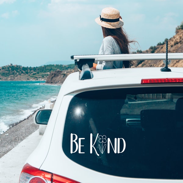 Be Kind Car Decal Kindness Vinyl Sticker Stickers for Water Bottles Laptops Inspirational Quotes Gifts for Her