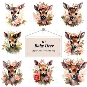 10 Clipart files Baby Deer 300 DPI