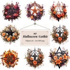 10 Clipart files Halloween/Gothic 300 DPI