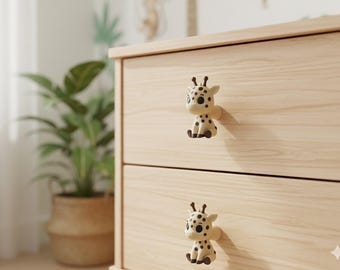 Perillas para gabinetes y cajones con lindas jirafas
