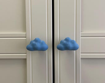 Tiradores para gabinetes y cajones con diseño de nube azul