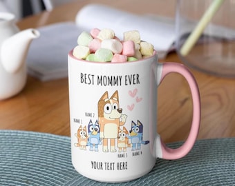 Personalized Bluey Mom Mug, Mother's Day Gift