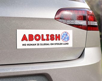 Abolish ICE Bumper Magnet: Anti-ICE Protest, Immigrant Support