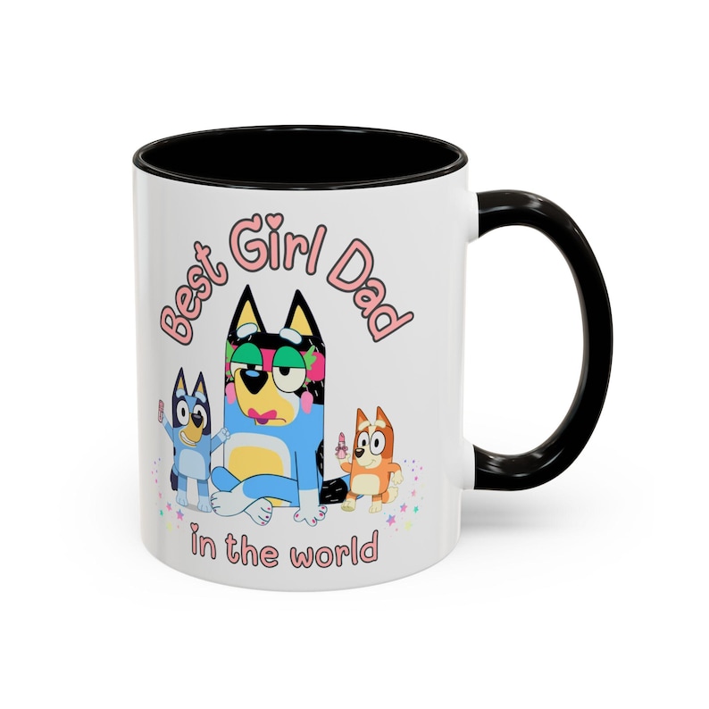 Girl Dad Bluey mug, best dad ever, Bluey mug, best daddy ever mug, girl dad mug, Fathers day gift from girl, Daddys girl, girl dad Black