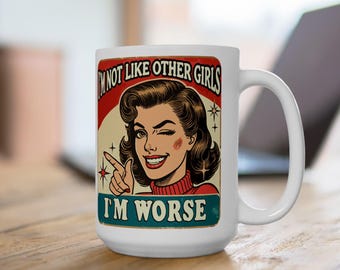 Sarkastyczny feministyczny kubek: Dziewczęca siła, nieokiełznany humor