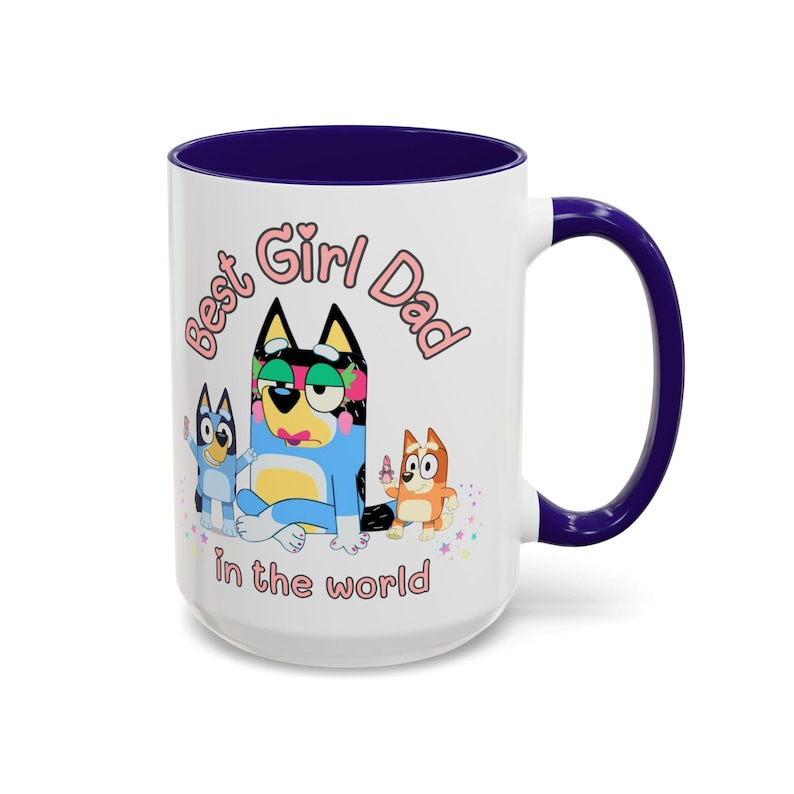 Girl Dad Bluey mug, best dad ever, Bluey mug, best daddy ever mug, girl dad mug, Fathers day gift from girl, Daddys girl, girl dad Blue