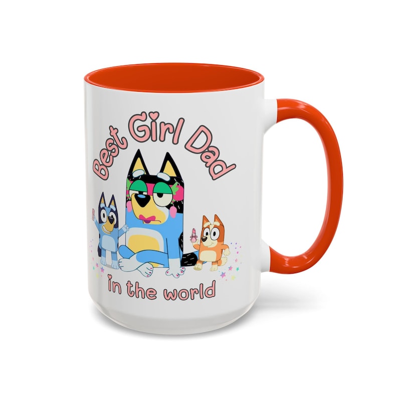 Girl Dad Bluey mug, best dad ever, Bluey mug, best daddy ever mug, girl dad mug, Fathers day gift from girl, Daddys girl, girl dad Orange