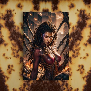 Sarah Kerrigan Queen of Blades Stretched Canvas, Framed and Unframed, Zerg Swarm, 10K Hyper Resolution Starcraft Wall Art