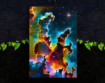 Säulen der Schöpfung Kunst gespannte Leinwand, Galaxie-Nebelfleck Weltraum Kunst, gerahmt und ungerahmt, kosmische Sterne Wanddekor