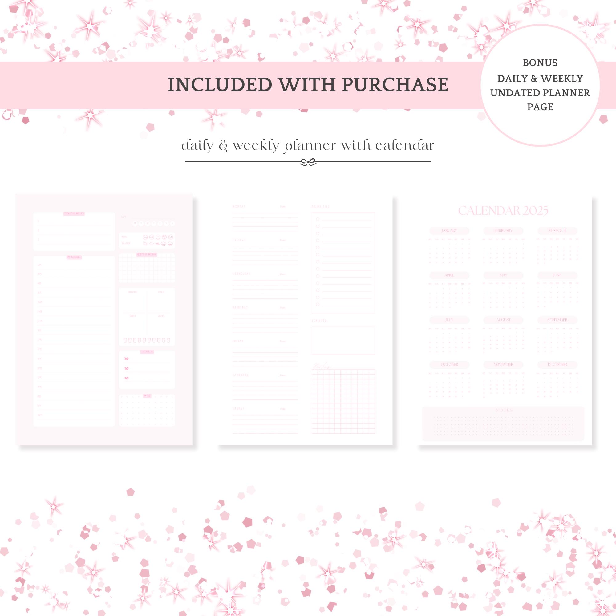 Coquette Planner Covers, Pink Aesthetic Notebook Covers, Cute Digital ...