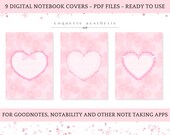 Coquette Planner Covers, Pink Aesthetic Notebook Covers, Cute Digital Book Covers for GoodNotes and Happy Planner