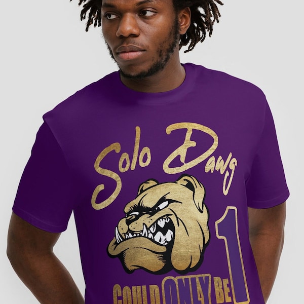 Omega Psi Phi Black Greek Fraternity Solo Dawg Royal Purple and Old Gold Design by Apparel by Deuce T-Shirts, Hoodies, Dri Fit etc