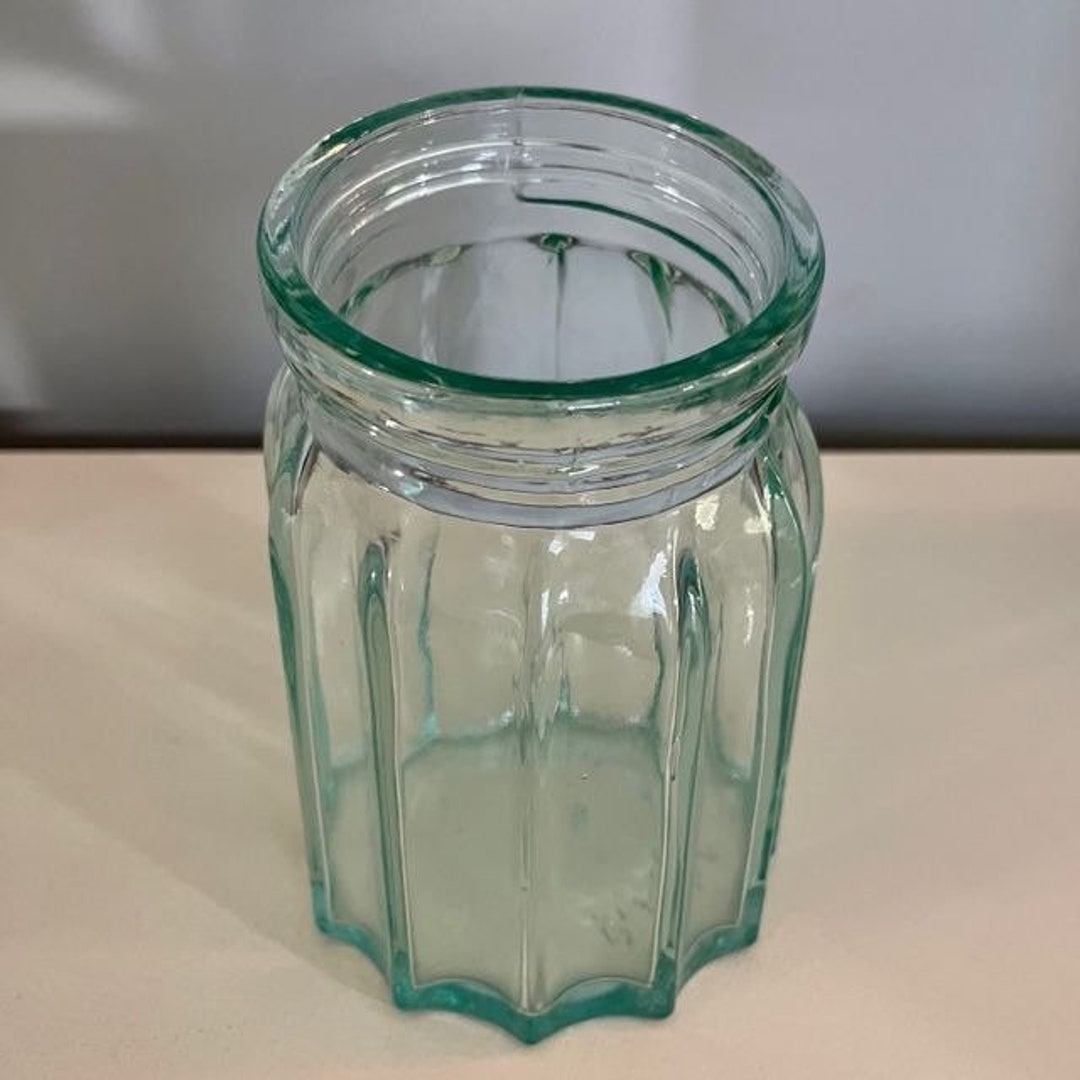 Vintage Aqua Italian Glass Jar 6 Tall X 4 Across Etsy