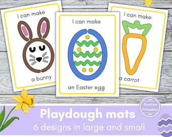 Easter playdough mats, Easter playdough activity, Easter preschool printable, play doh resources, toddler fine motor activity, Easter egg