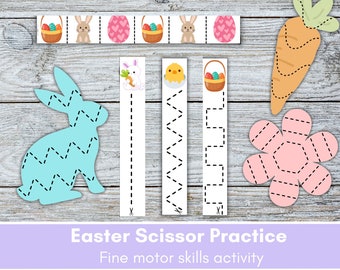 Easter scissor strips, preschool scissor practice, fine motor skills, Easter printable activity, homeschool easter, toddler printable