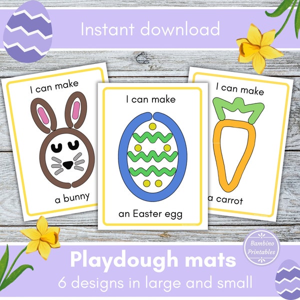 Easter playdough mats, Easter playdough activity, Easter preschool printable, play doh resources, toddler fine motor activity, Easter egg