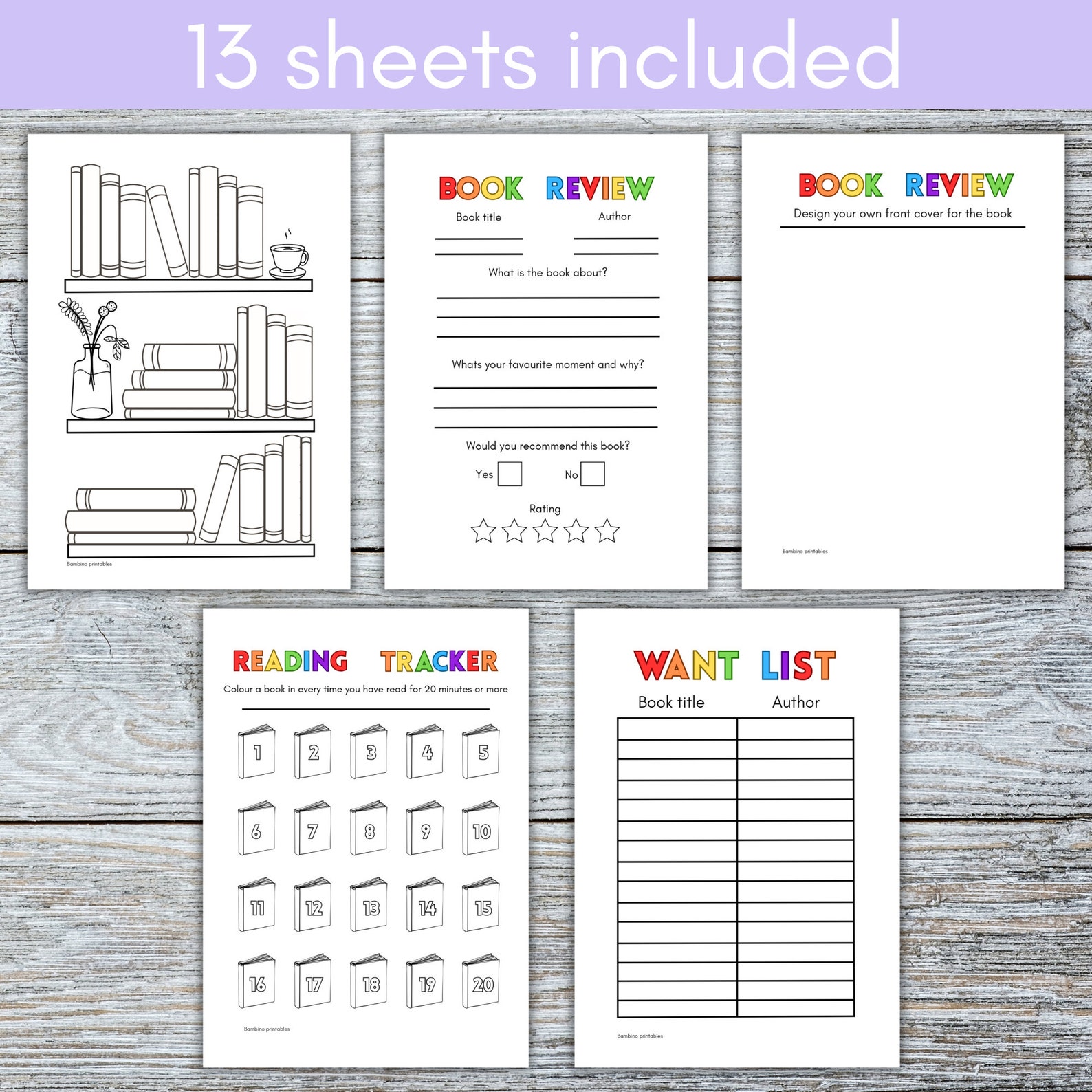 Kids Reading Journal Set, Reading Tracker, Book Review, Reading Log, Reward Chart, Reading ...