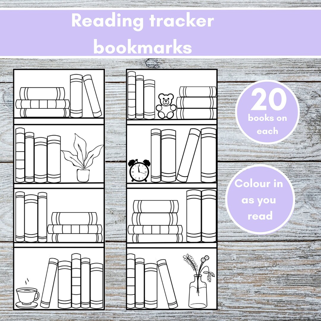 Printable Bookshelf Bookmarks, Reading Tracker, Bookshelf Tracker ...