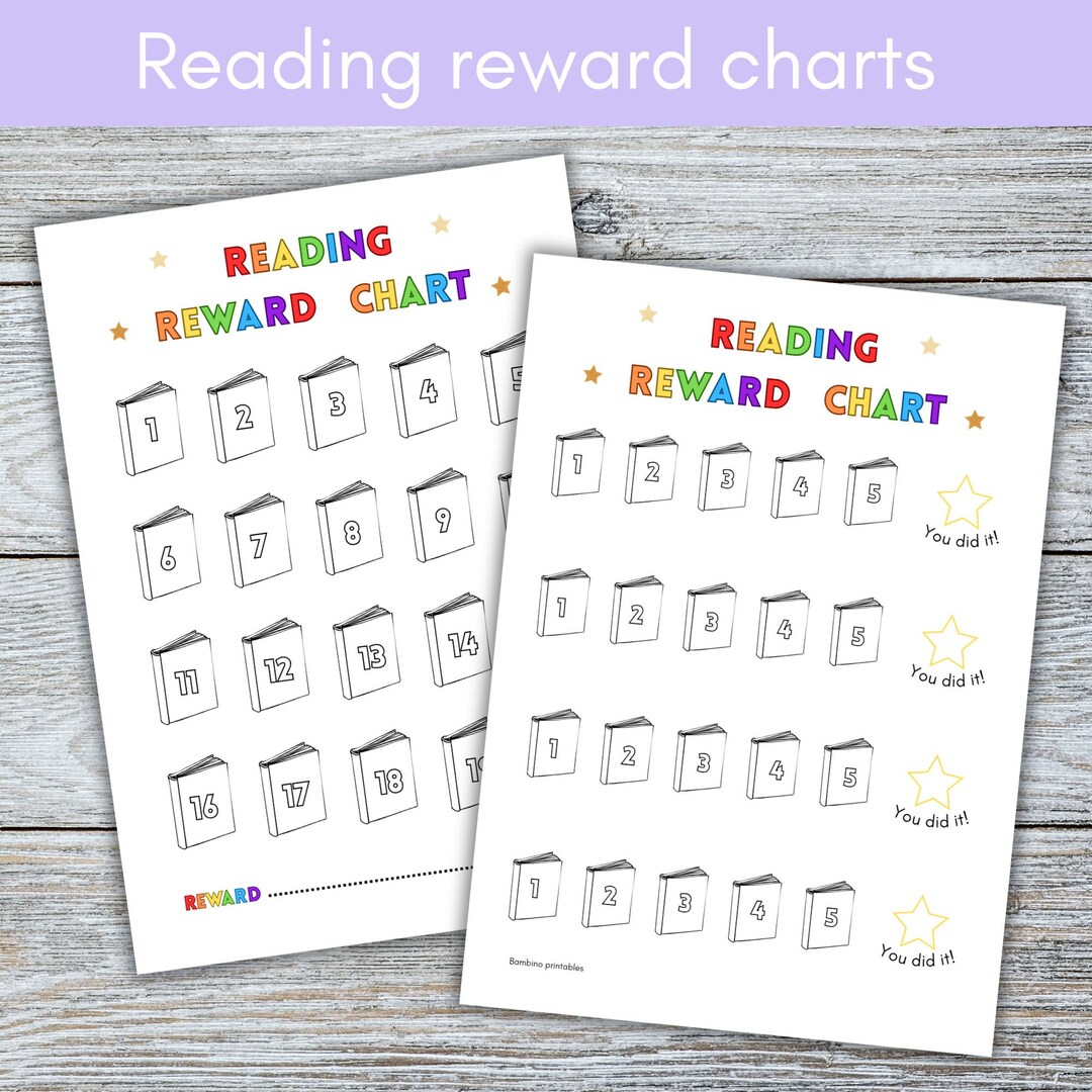 Reading Reward Chart Printable, Kids Reward Chart, Reading Tracker, Reading Log, Coloring Reward