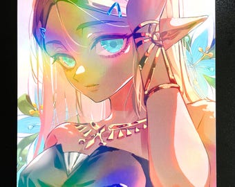 LOZ｜Zelda holographic print| A5 Print