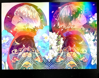 Holographic Anime Art Print | Original Character (A5)